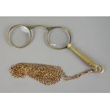 Springlorgnette, Doublé, an Kette, um 1890