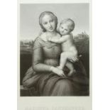 Eduard Mandel (1810, Berlin-1882, ebd.), "Madonna Panshanger", Kupferstich nach Raphael, 1871
