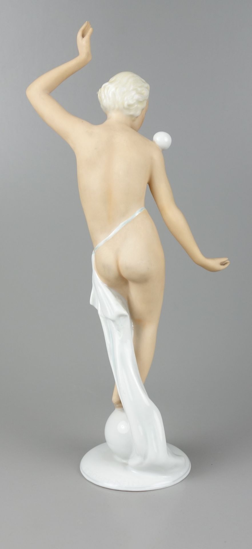 Nude woman with ball, Schaubachkunst, c. 1930 - Image 3 of 4