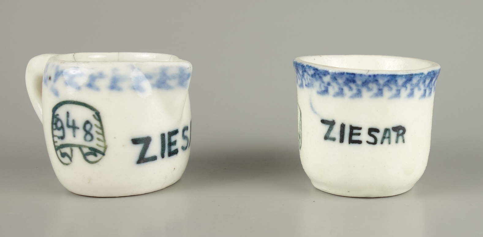 Miniature cup and jug, on the occasion of the 1000 year celebration of Ziesar, Brandenburg, 1948 - Image 3 of 3