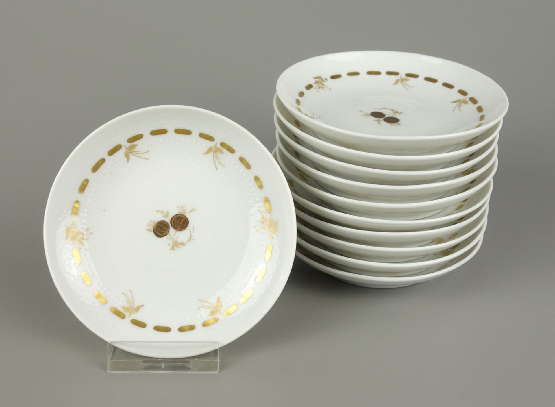 11 small plates, Björn Wiinblad for Rosenthal studio linie, form Romance 