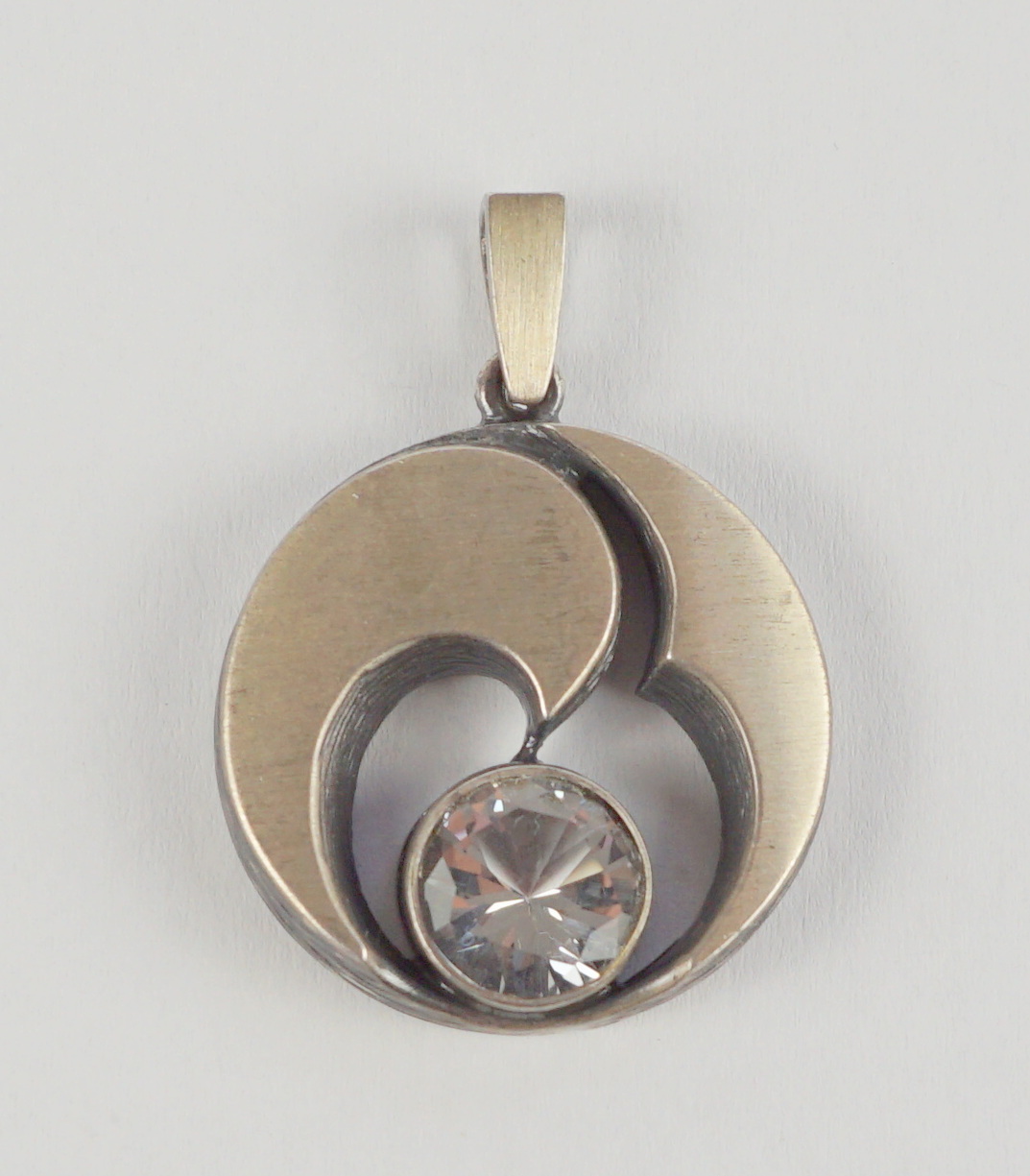 Pendant with rock crystal, 925 silver, Ninex Korut, Finland, 1970s, wt.8,89g