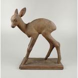 Reh / Bambi, unglasiert, Karlsruher Majolika, Else Bach (1899-ca.1950) für Karlsruher Majolika, Mod