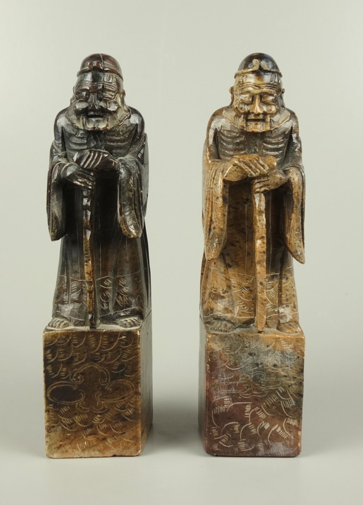 2 scholar figures, China, mid-20th century