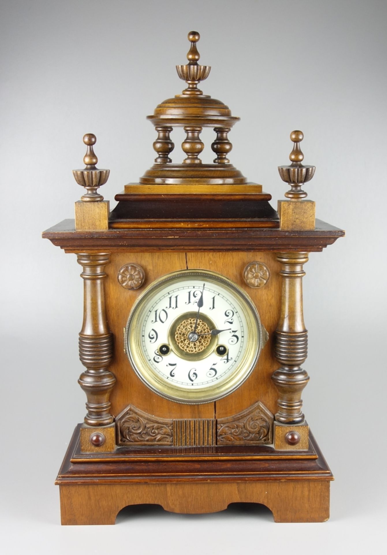 Table clock, Gründerzeit, arrow cross mark, around 1890