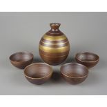 Sake-Set, Tokkuri/ Guinomi, Bizen-Keramik, Japan