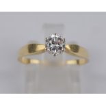 Solitaire-Ring, 585er Gelb- und Weißgold, Gew.2,56g