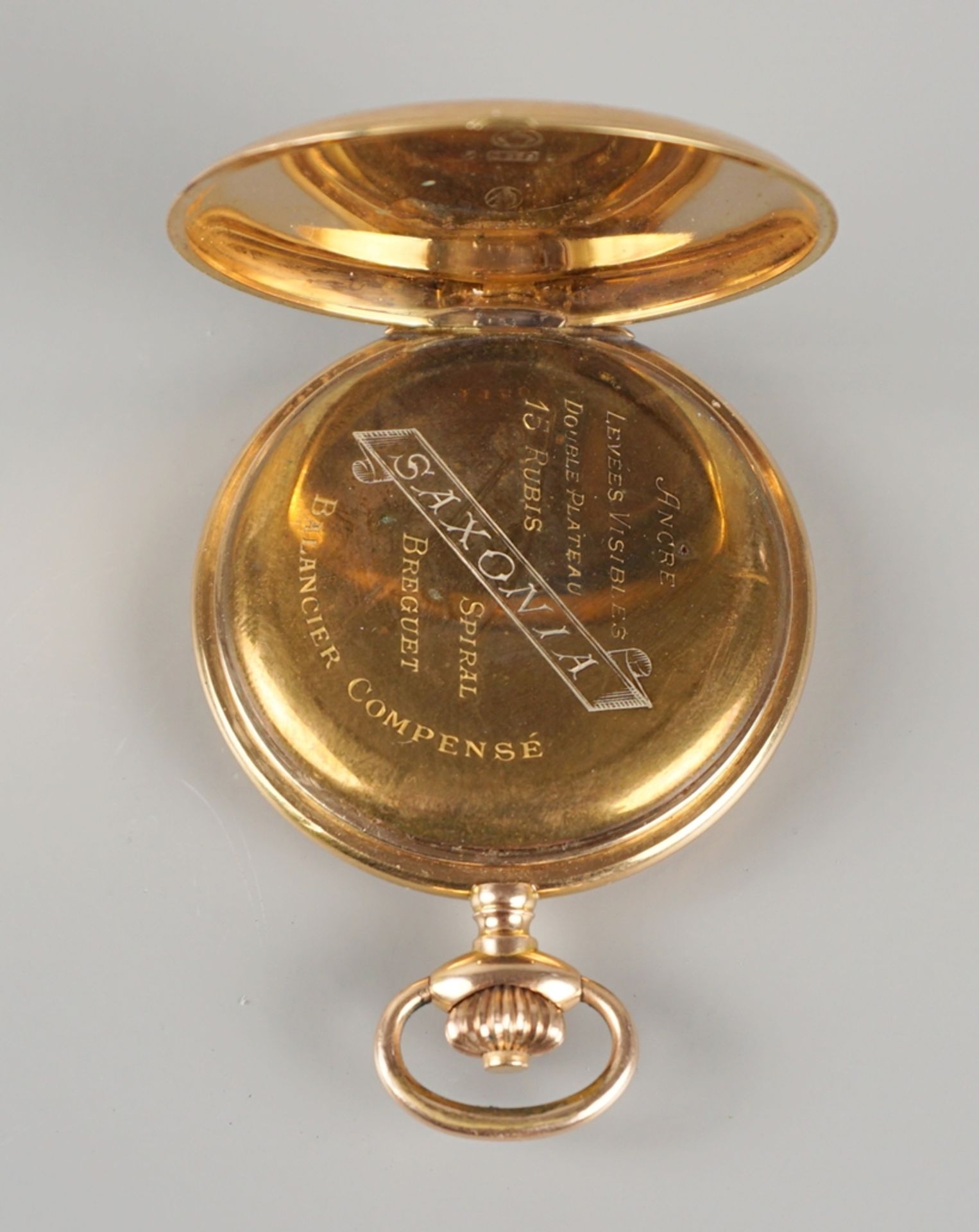 golden savonette "Saxonia", 14K gold, around 1900 - Image 4 of 6