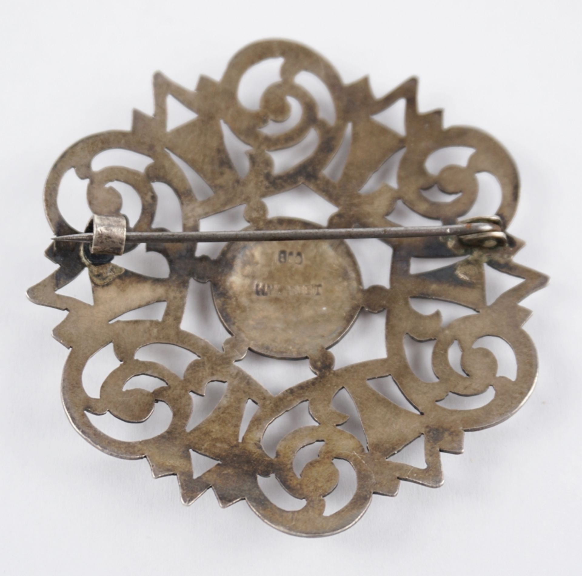 ornamentale Brosche, Sägearbeit, 800er Silber, Gew.13,35g - Bild 2 aus 2
