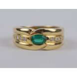 Smaragd-Brillant-Ring, 585er Gold, Gew.7,98g