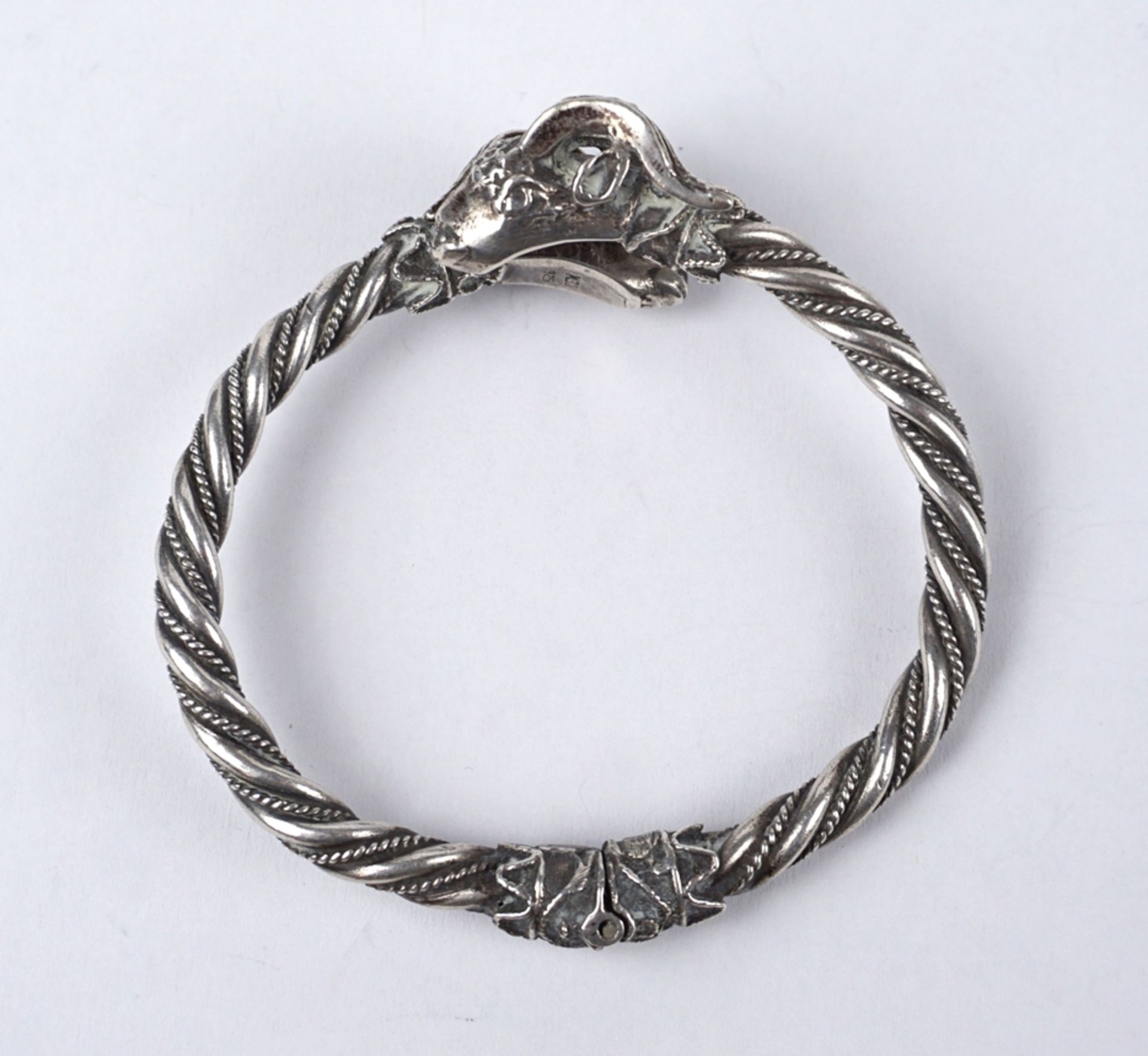 Bangle with rams heads, 925 silver, wt.25,11g