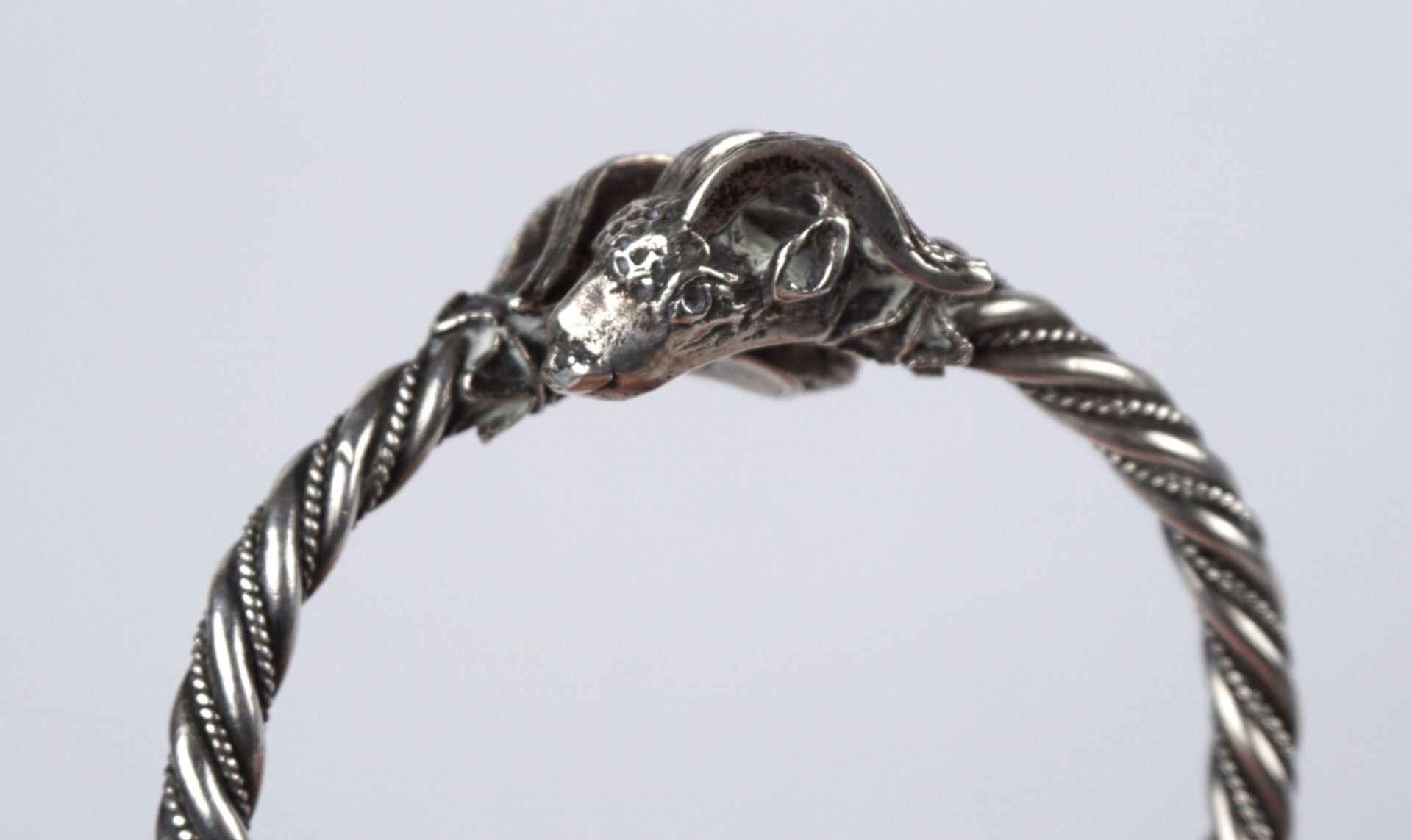 Bangle with rams heads, 925 silver, wt.25,11g - Image 2 of 2