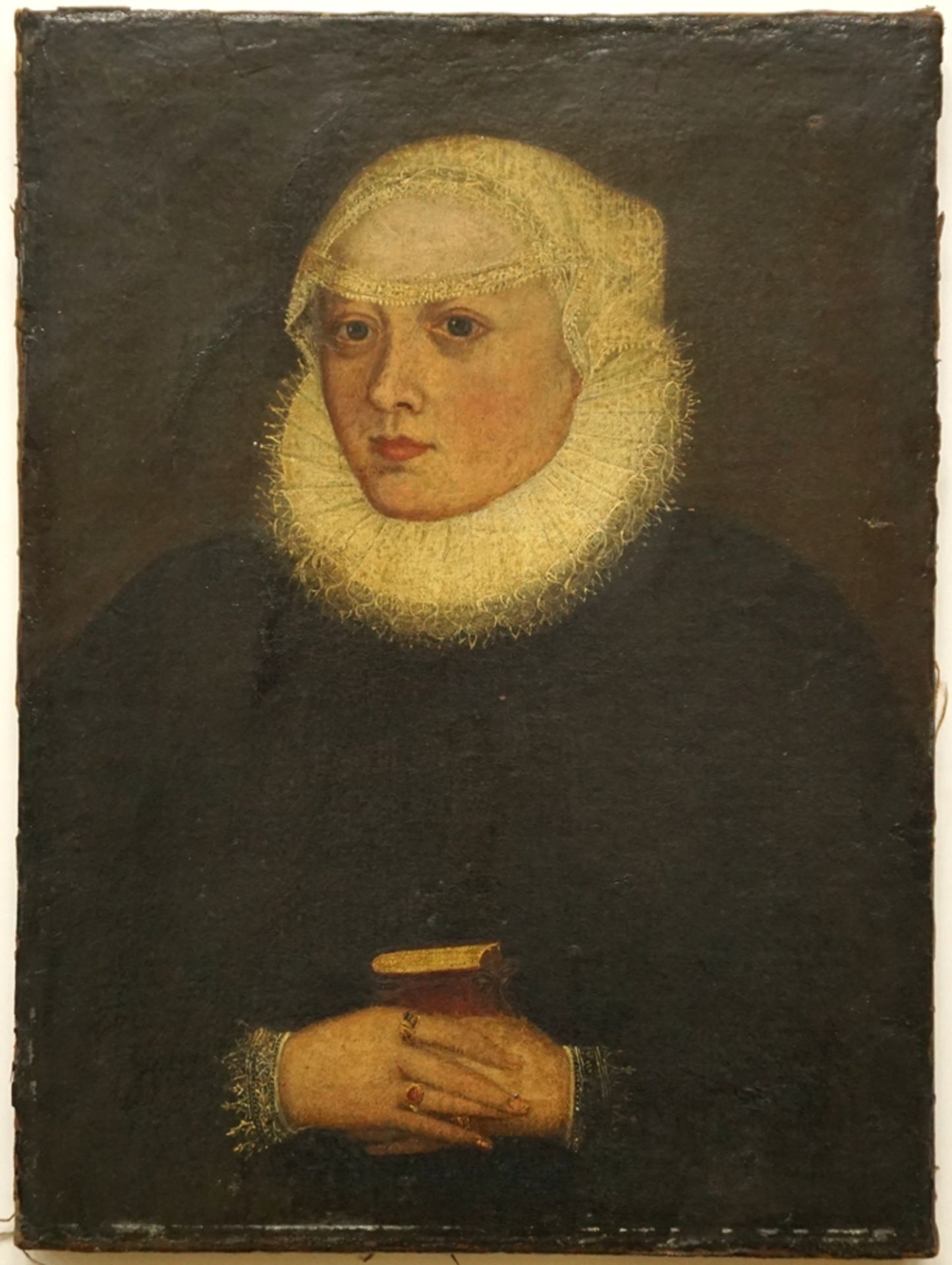 niederländische Schule, "Damenporträt", 16.Jh., Öl/Leinwand
