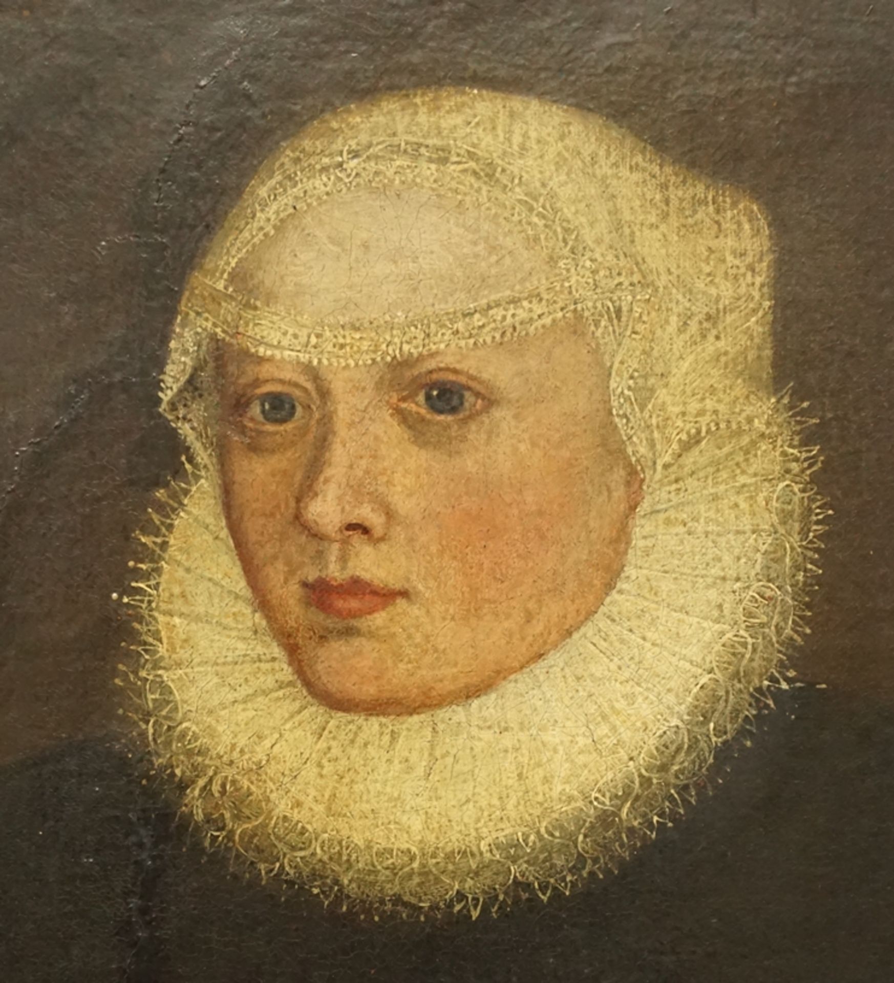 niederländische Schule, "Damenporträt", 16.Jh., Öl/Leinwand - Bild 2 aus 7