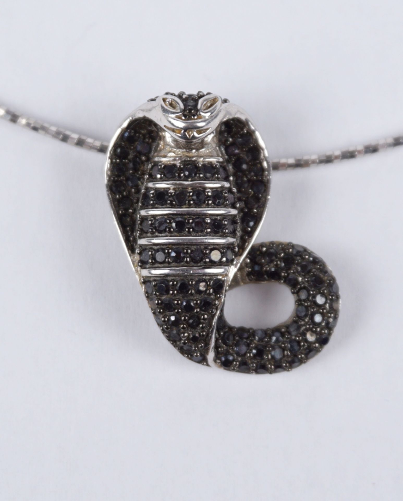 Cobra pendant on chain, 925 silver, wt.9,94g