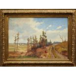 Michail Guermacheff (1867-1930, RUS), "Weite russische Landschaft im Herbst", Öl/Leinwand
