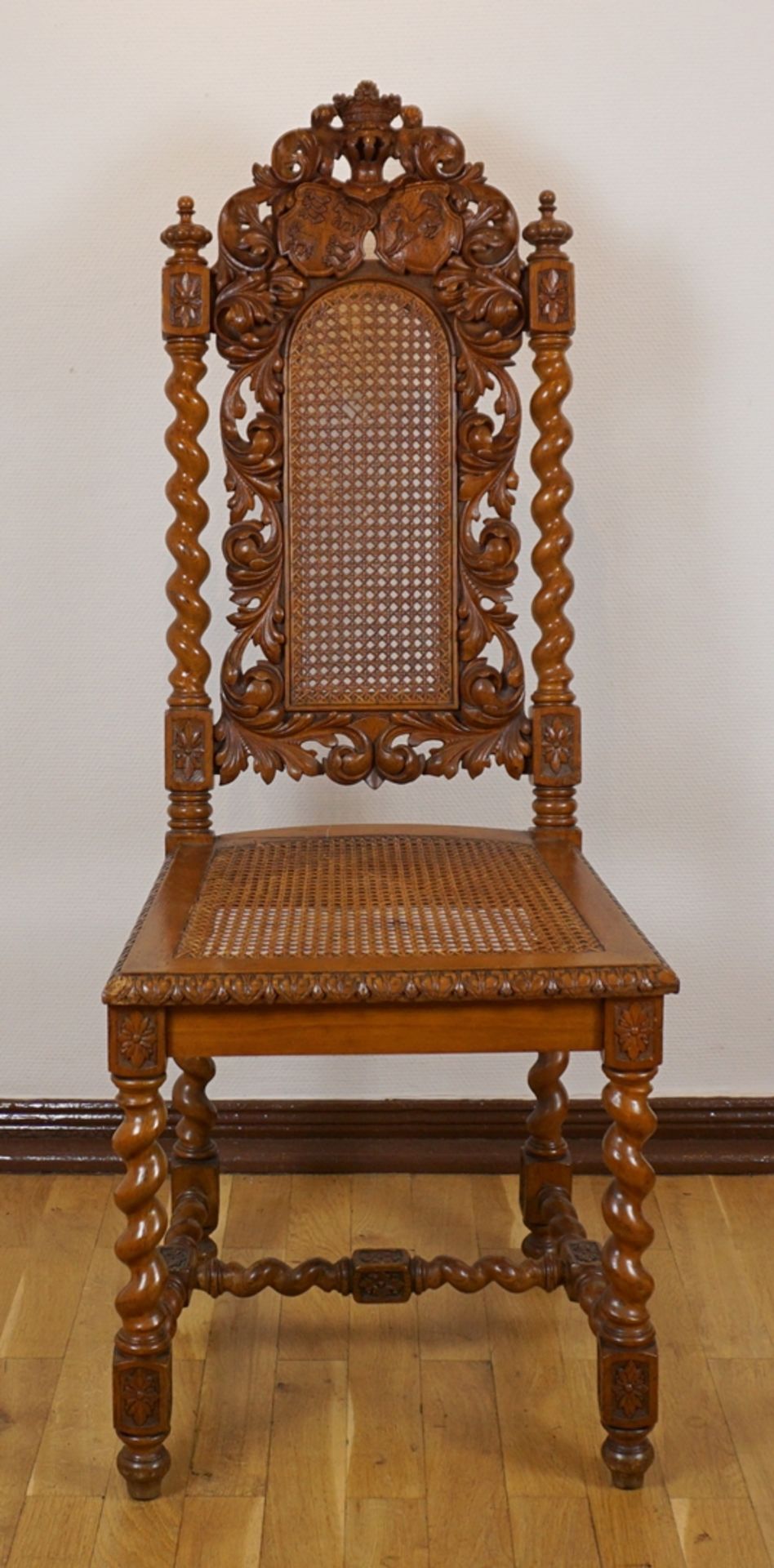 Historicism chair with coats of arms, end of 19th century - Image 2 of 5