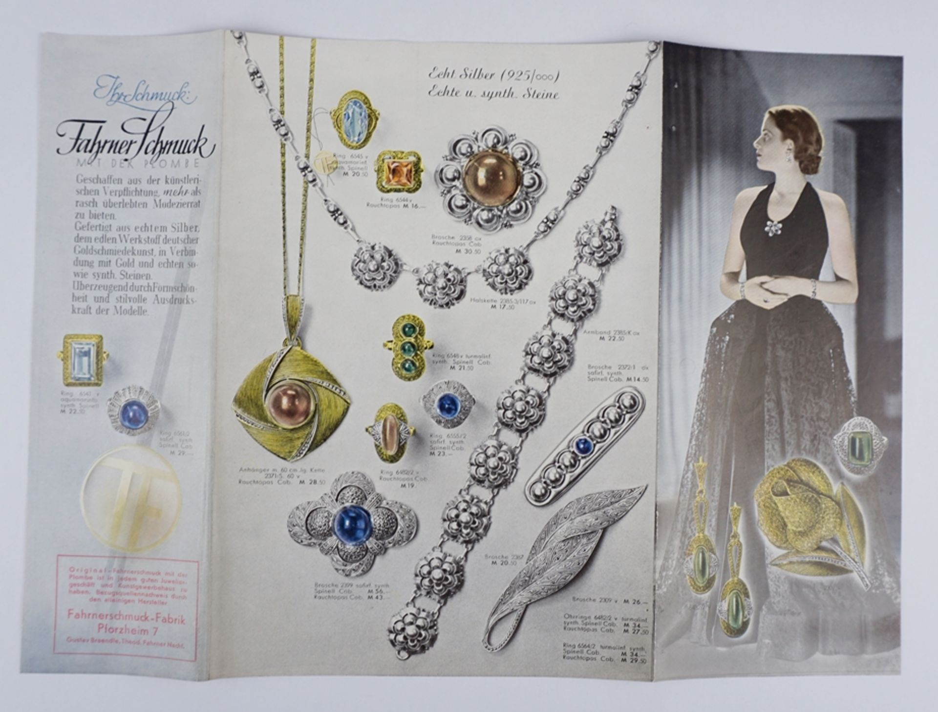 Fahrner jewelry, original advertising leaflet, around 1930/1940 - Image 3 of 3