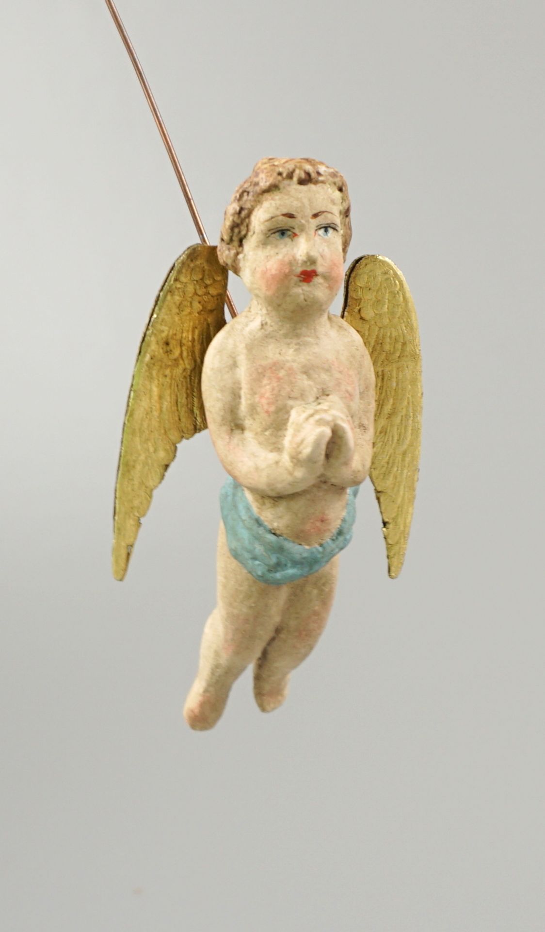 Christmas tree decoration, Dresden cardboard, probably around 1900, angel - Image 2 of 3