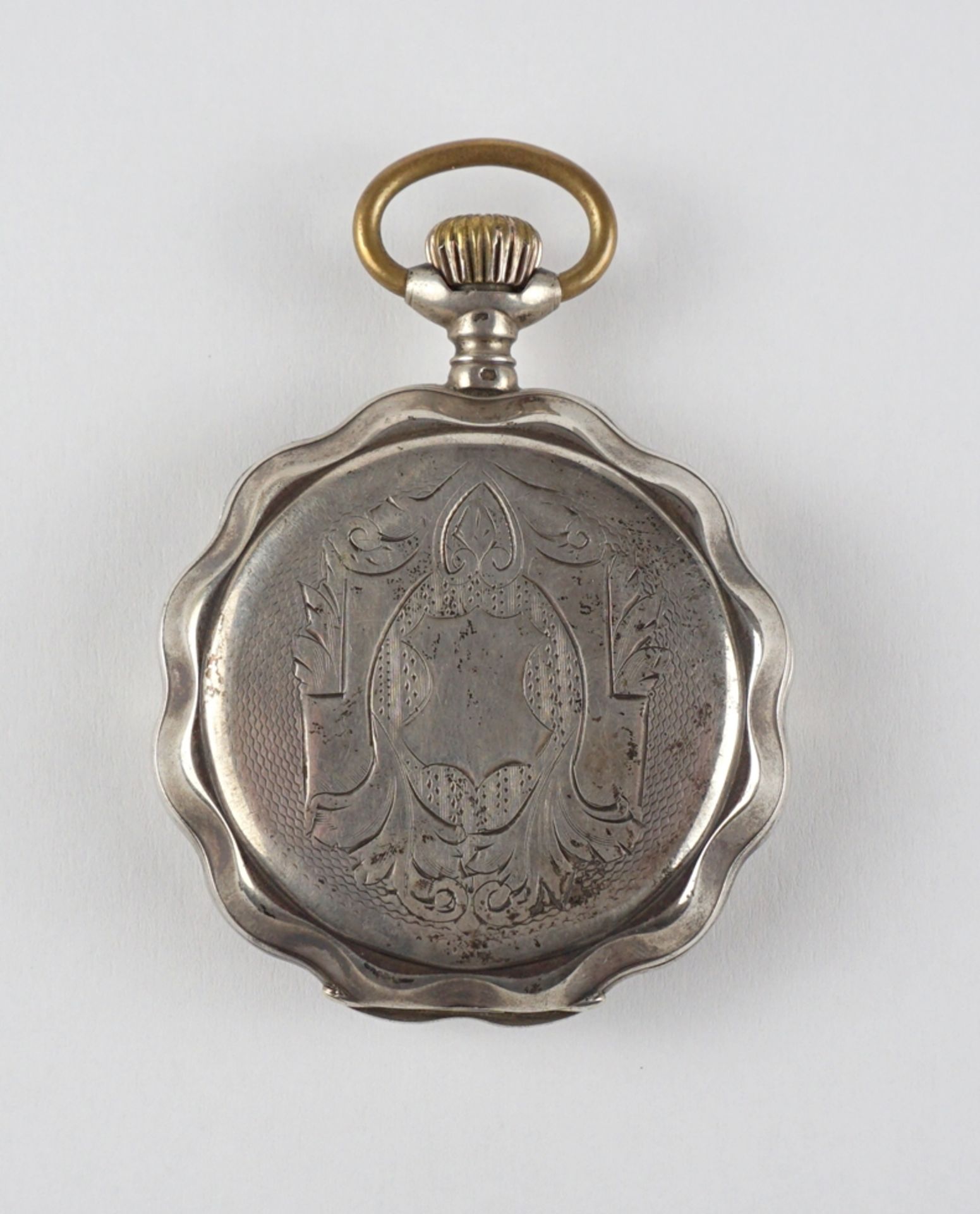 Savonette mit gewelltem Gehäuse, 800er Silber, um 1890 - Bild 3 aus 4