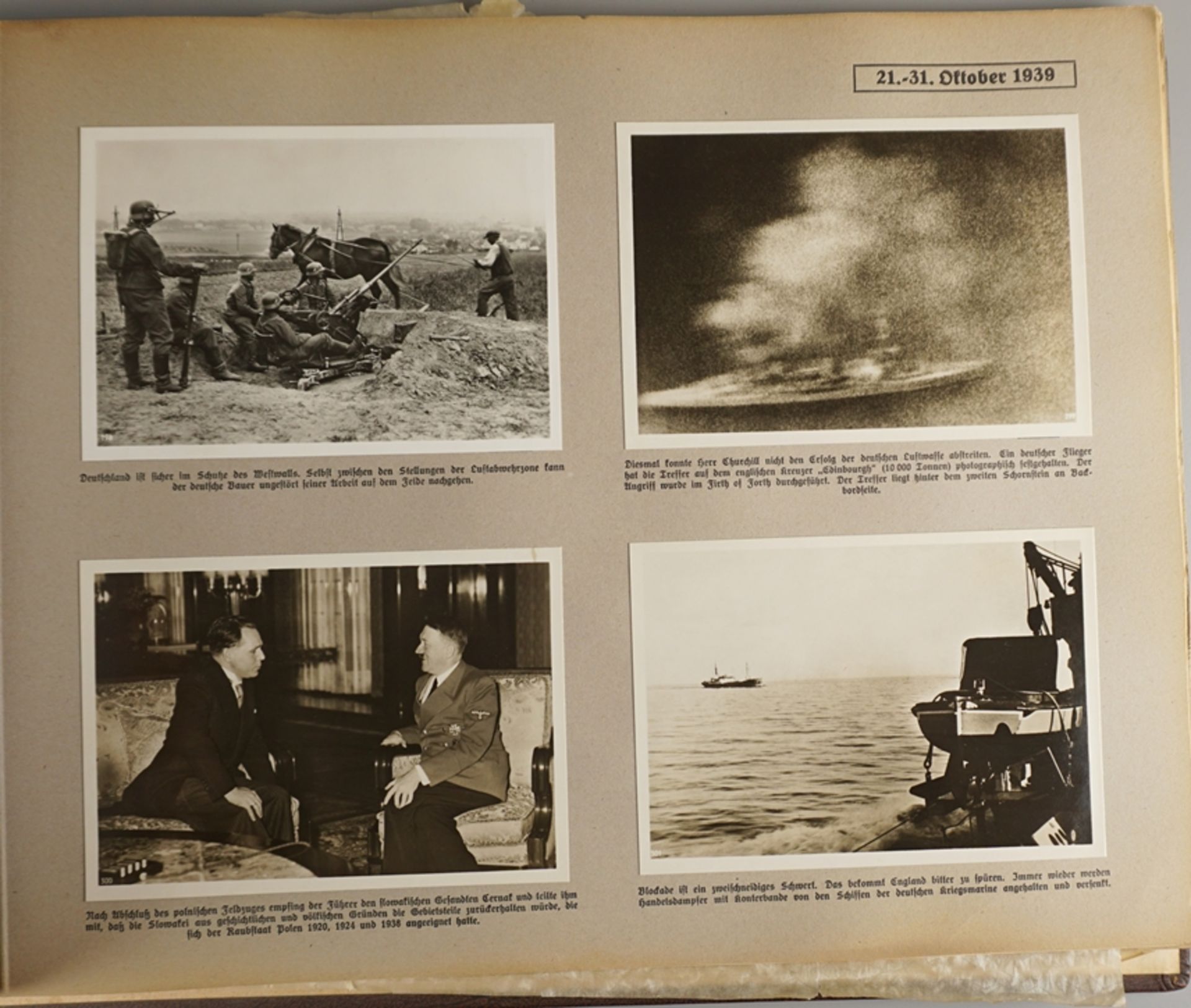 Album "Grossdeutschland im Weltgeschehen", daily photo reports 1939 - Image 8 of 10