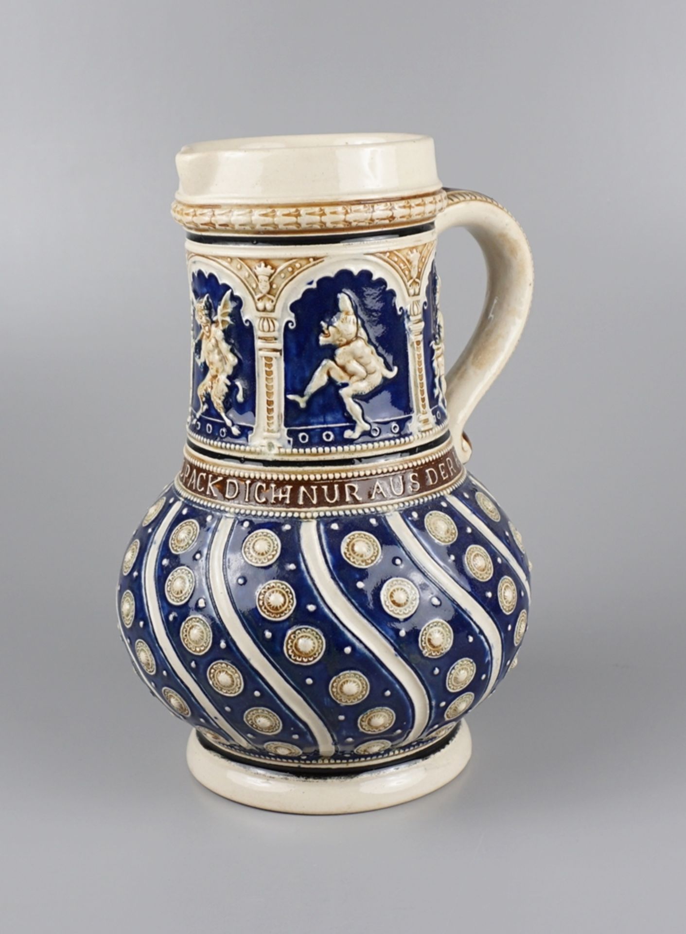 A jug with song text, Gründerzeit, h.23cm