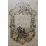 Urkunde zur Ehrenmitgliedsernennung der Sanitätskolonne vom Roten Kreuz Groß Salze, 1907