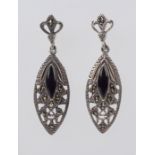 Paar Ohrringe im Art-Déco-Stil, 925er Silber, Gew.10,62g