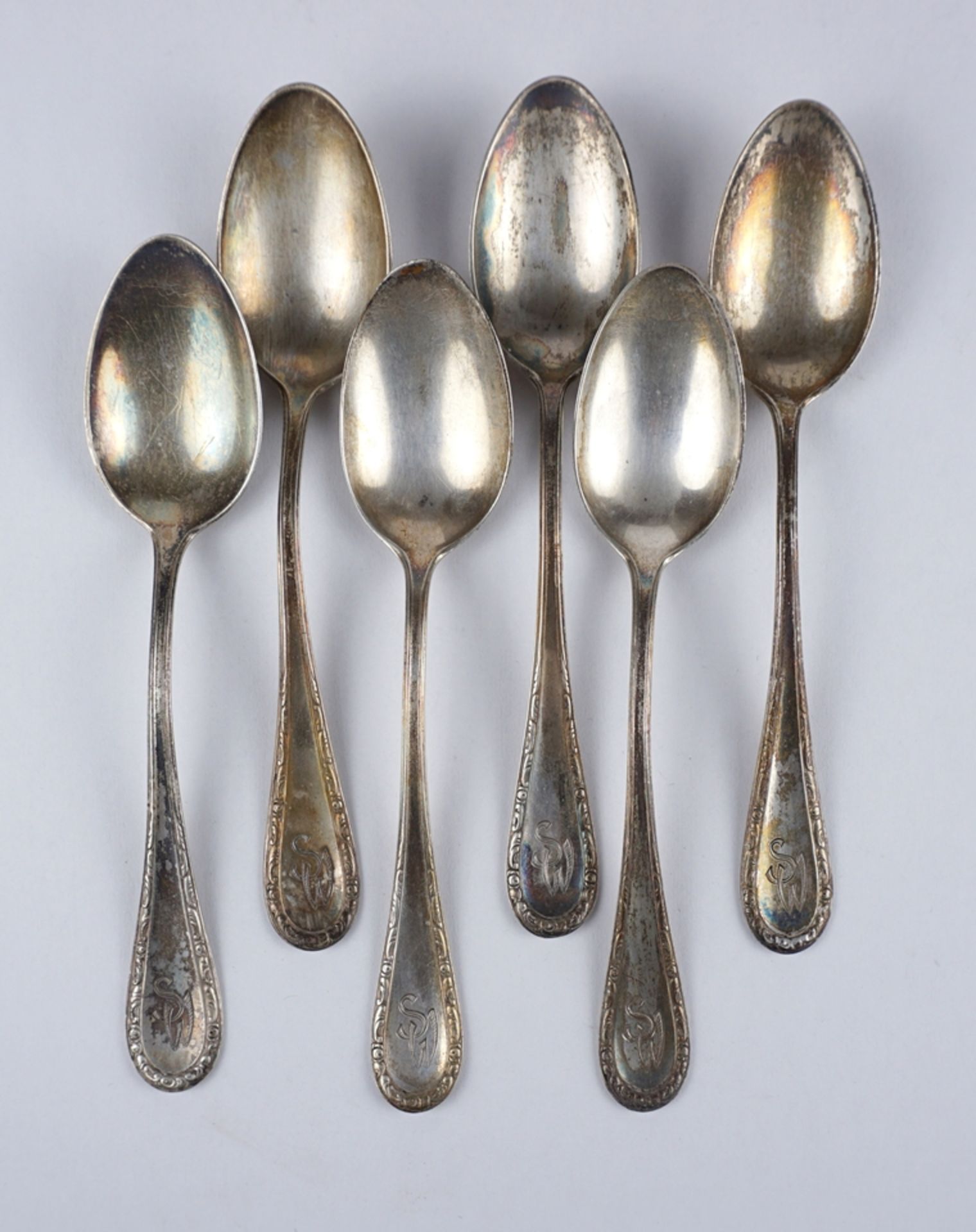 6 coffee spoons, Bremer Silberwarenfabrik / BSF, 800 silver
