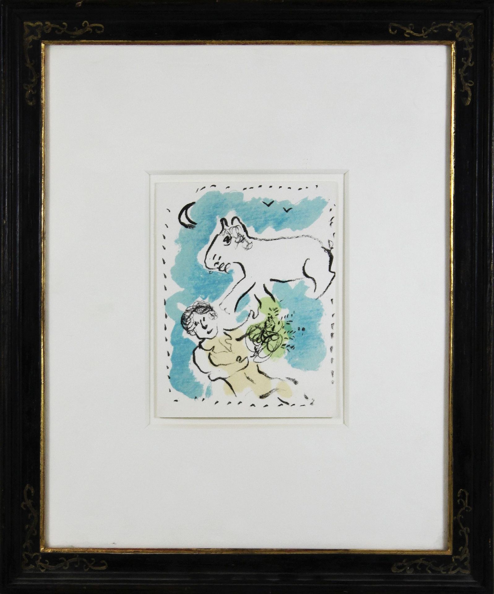 Marc Chagall (russisch-französisch, 1887-1985), Glückwunschkarte, ,Cartes de Voeux?, 1979, Farbli - Bild 2 aus 2