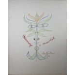 Jean Cocteau (französisch, 1889-1963), Hommage a Mourlot, 1950, Litho., 65,5 x 52 cm. Rand leicht<