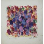 Künstler 20. Jh., Fingerprint, 1984, Grafik a. Pappe, sig. Dill 4/1984. Maße: 16 x 16 cm, 21 x 20