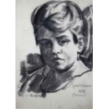 Georg Egmont Oehme (deutsch, 1890-1955), Porträt, Margitta, 1921, Kohlezeichnung, sign., betit. un