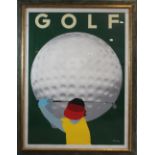 Razzia, Golf, Plakat, Blatt: 155 x 115 cm, vergl., gerahmt. Kunstbestand Conzen.Razzia, Gol