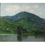 Georg Oehme (deutsch, 1890-1955), Elbe, Flusslandschaft, 1940, Öl a. Lwd., signiert und dat., Maß