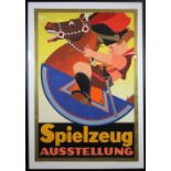 Plakat, Spielzeug Ausstellung, um 1925, Offsettdruck S. Malz, Berlin, Blat: 118 x 80 cm, vergl., ge