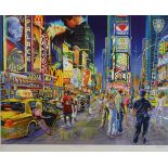 Daniel Authouart (französisch, 1943), Love Story Time Square, New York, handsigniert, Litho, 2010,