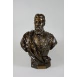 Bronze, Friedrich III., sig. J. Uphues 1898, Joseph Uphues (1850-1911 deutsch), Hohl, Büste Fried<