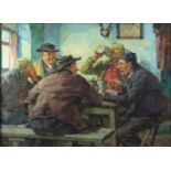 Hermann Prediger (deutsch, 1886-1970), Bierbankpolitiker, 1924, Öl a. Platte, unt. rechts sign., v