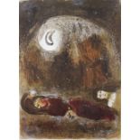 Marc Chagall (russisch-französisch, 1887-1985), Ruth zu Füßen Boas, Lithografie, unsigniert, Maße: