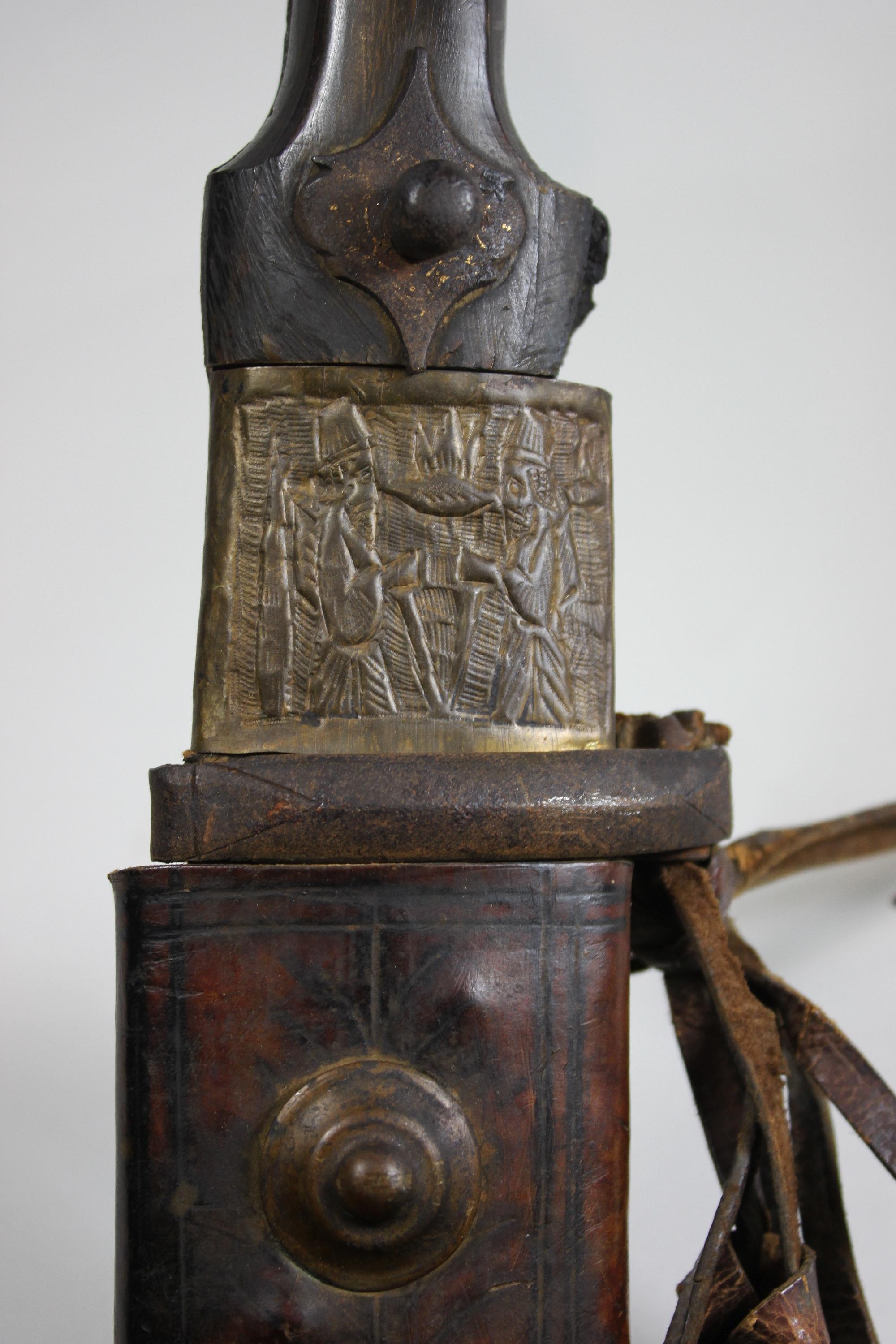 Schwert, Iran, Holzgriff, Klinge mit drei Vertiefungen unterschiedlicher Länge und Breite, goldene - Image 4 of 4