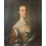 Anonymer Künstler 18. Jh., Porträt einer jungen Frau, Öl a. Lwd., unsign., Maße: 76 x 64, gerah