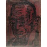 Mike Kuhlmann (deutsch, geb. 1966), Gandhi, 2000, Acryl auf Hartfaserplatte, signiert, Maße: 73 x<