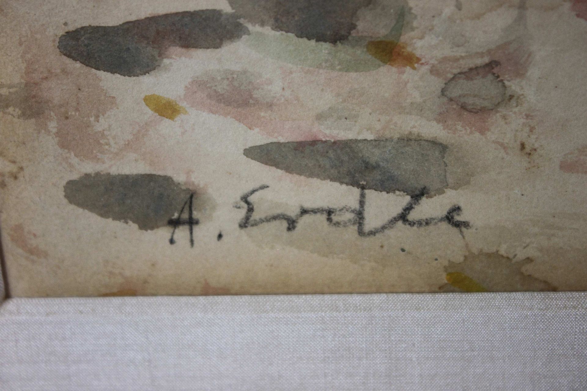 Arthur Erdle (deutsch, 1889 - 1961), Aquarell, signiert, Lichtmaße: ca. 47 x 35 cm, im Pass., verg - Image 3 of 3