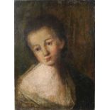 Künstler 18. Jh., Frauenporträt, Öl a. Lwd., verso sign.: Joseph Pestion fecit, Maße: 32 x 43 c