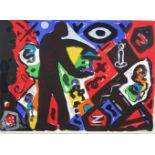 A.R. Penck (deutsch, 1939 - 2017), o.T., Farblithografie, handsigniert, Auflage: 47/60, Blatt: ca.<