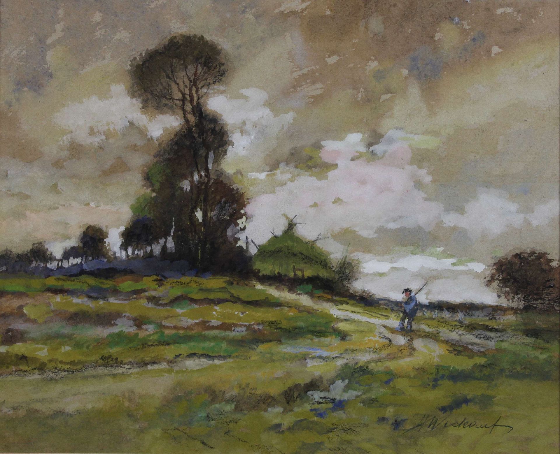 Heinrich Weckauf (deutsch, 1885 - 1963), Landschaft, Aquarelle a. Papier, unten rechts sign., Maße