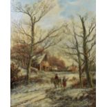 Jan H. B. Koekkoek (niederländisch, 1889-1909), Winterlandschaft, 19. Jh., Öl a. Lwd.