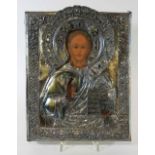 Christus Pantokrator, Ikone mit Silberoklad