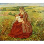 Carl Schmitz-Pleis (deutsch, 1877 - 1943), Madonna im Grünen, Öl auf Leinwand